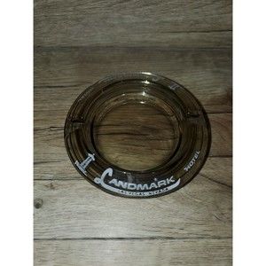 Vintage Las Vegas  Landmark Hotel Casino 4" Gray Smoke Glass Ashtray